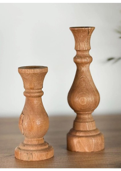 Ahşap Mumluk Çiftliği, Kahverengi, 10x15 cm, Şık ve doğal tasarım