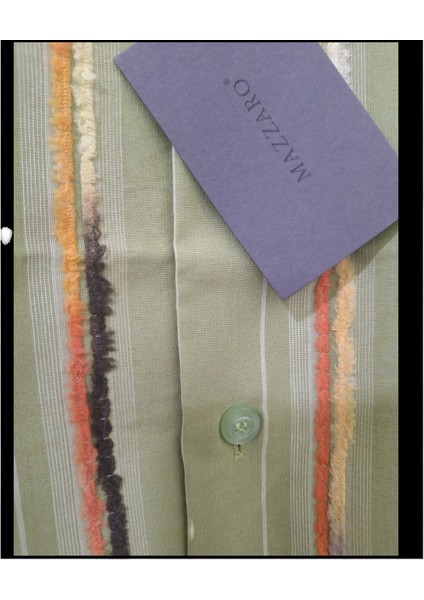 L BEDEN TEK CEPLİ YEŞİL PAMUKLU NORMAL KESİM RENK BLOKLU ÇİZGİLİ KISAKOLLU ERKEK GÖMLEK modelleri