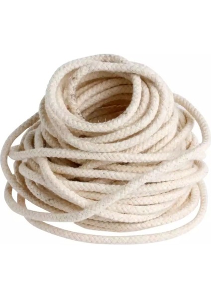 İnce 4mm kandil yağı ve gaz lambası fitili, 5 metre beyaz set, koku ve özellikli