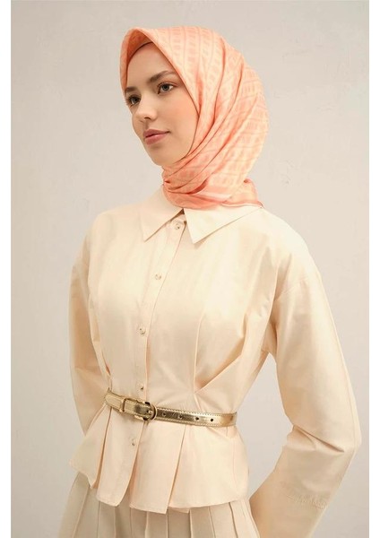 2025 Desenli Saf Ipek Twill Eşarp 9301-40 fiyatları