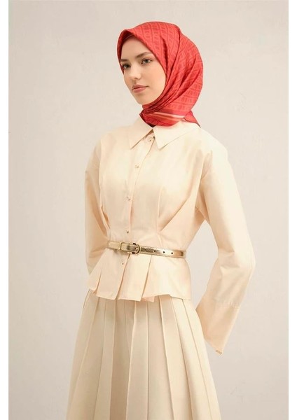 2025 Desenli Saf Ipek Twill Eşarp 9301-04 fiyatları