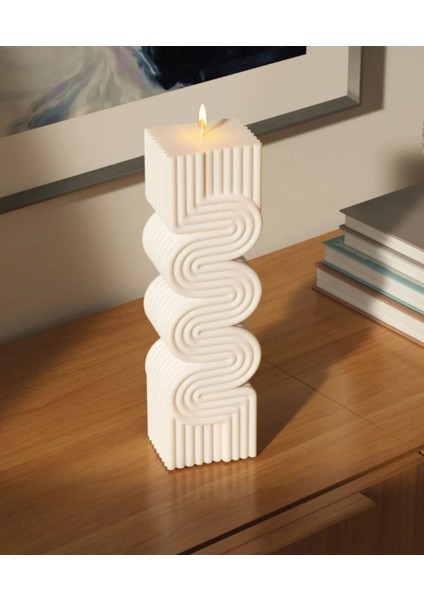 2’li Set Dekoratif Büyük Boy Wave Mum