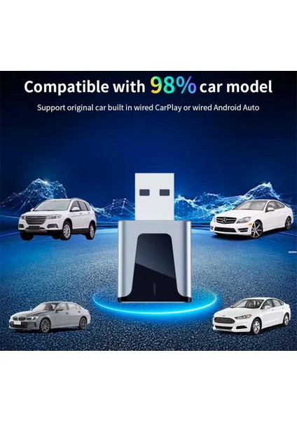 Yeni Metal Tasarım Ultra Mini Kablosuz Ios ve Android Uyumlu Carplay Adaptör fiyatları