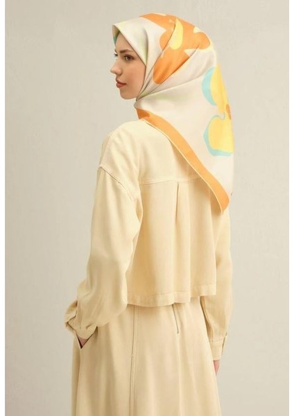 2025 Desenli Saf Ipek Twill Eşarp 9317-80 modelleri