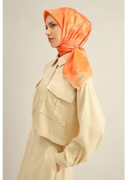 2025 Desenli Saf Ipek Twill Eşarp 9344-36 modelleri