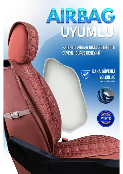 citroen C3 Yarı Deri Oto Koltuk Kılıfı Cepli 5li Tam Set