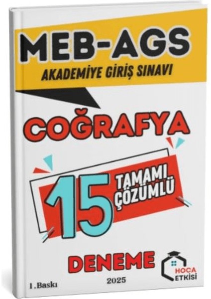2025 Meb-Ags Coğrafya 15 Deneme Çözümlü
