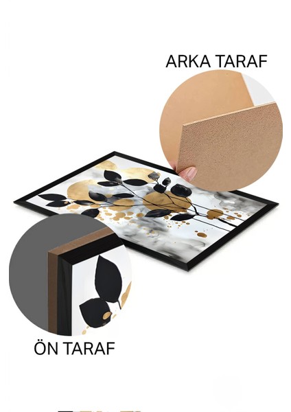 3 Parça Siyah Çerçeve Görünümlü Mdf Poster Tablo Seti - Set 27