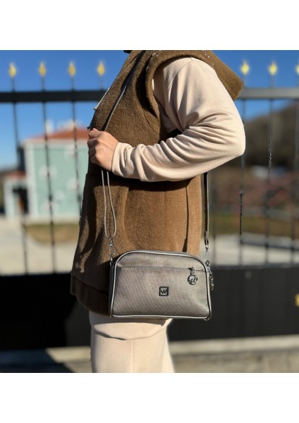 Kadın 4 Bölmeli Lacost Deri Ayarlanabilir Uzun Askılı Çapraz ve Omuz Çantası