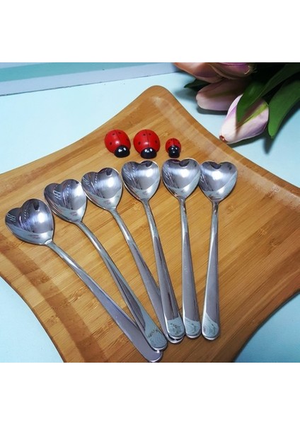 Dondurma Kaşığı - Kalpli - 6 Adet modelleri