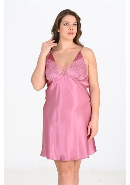 Büyük Beden 2li Gülkurusu Sabahlık Takımı Bigsize 6204