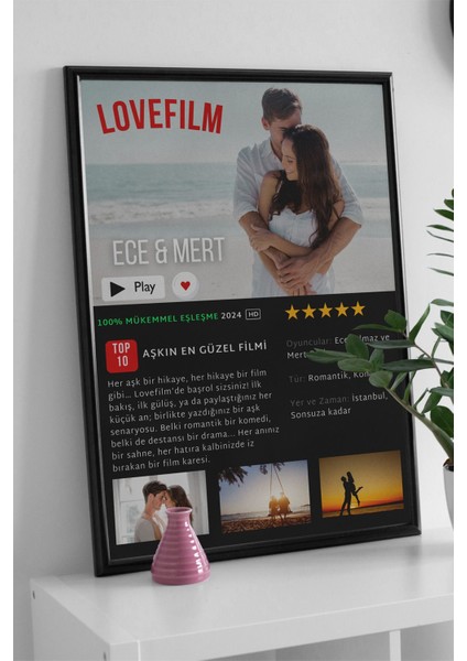 Kişiye Özel Film/Dizi Temalı Siyah Çerçeveli Ahşap Poster, 2 Parça