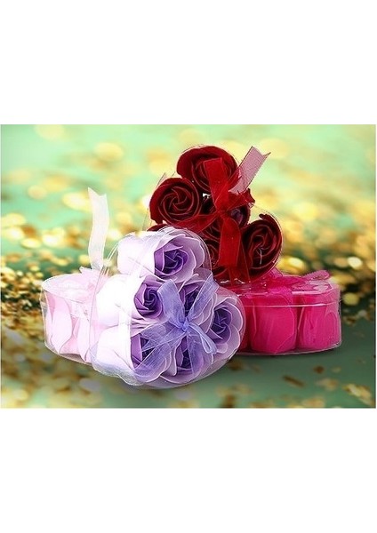 Kalp Kutulu Gül Şeklinde Sabun