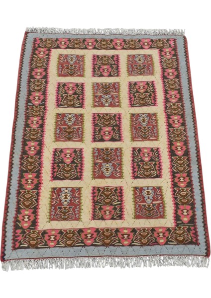 El Dokuma Yün Pastel Iran Sine Kilimi 0064 - Yeni - Çok Renkli