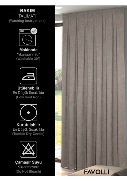 Kadife Dokulu Taş Rengi Pileli Ada Fon Perde indirimleri