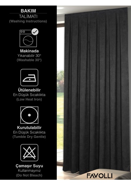 Kadife Dokulu Gri Renk Pileli Ada Fon Perde indirimleri