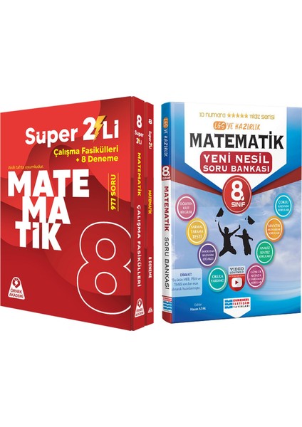 Örnek Akademi 8. Sınıf Süper Ikili Matematik Seti ve Evrensel Soru Bankası Seti 2 Kitap