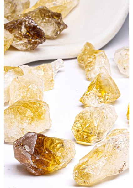 Çok Renkli Sertifikalı Sitrin Taşı Cüzdan Boyu Doğal Taş Kolye