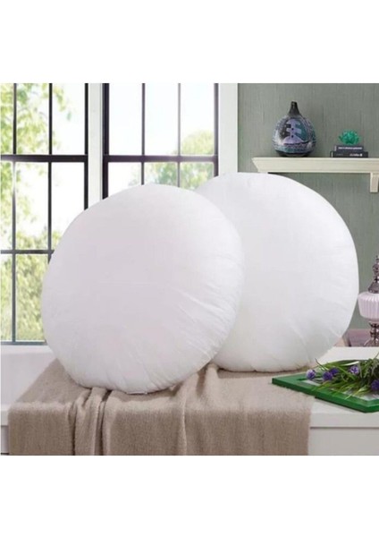 1 Adet Kırlent Kılıfı Iç Yastığı Yuvarlak 40 cm 350 gr Boncuk Iç Dolgu