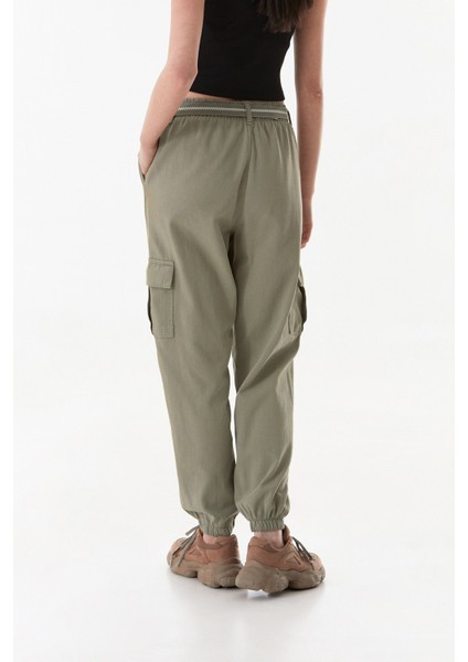 Kemerli Kargo Cepli Jogger Pantolon
