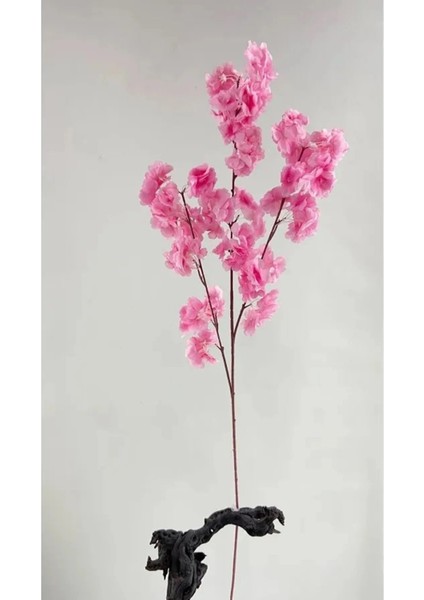 Yapay Çiçekkoyu Pembe Bahar Dalı Japon Kiraz Çiçeği 90 cm