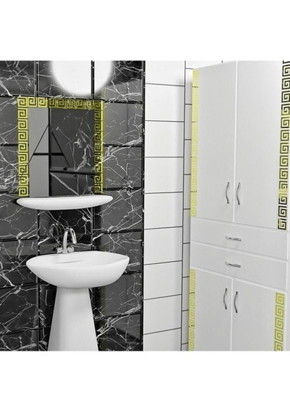 Pleksi Labirent Bordür 10 adet, 7x7 cm, altın renk, dekoratif ve şık tasarım