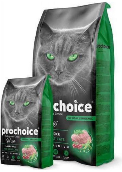 Prochoice 15 kg Yetişkin Kediler Için, Hipoalerjenik, Kuzu Etli ve Pirinçli Kuru Mama 10
