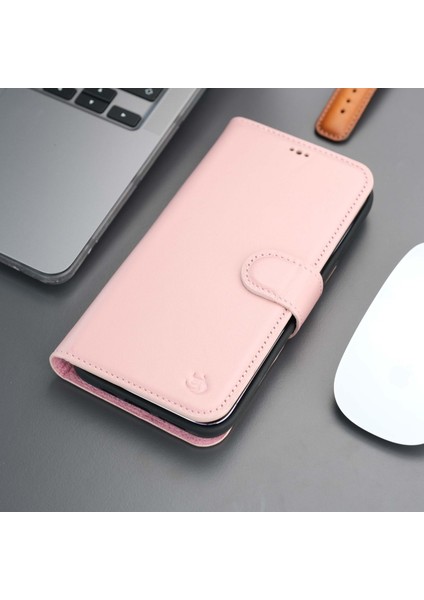 Mıknatıslı Ayrılabilir Cüzdanlı Pembe Renk Kişiselleştirilebilir Apple iPhone 15 Telefon Kılıfı