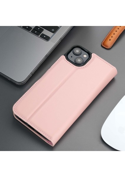 Mıknatıslı Ayrılabilir Cüzdanlı Pembe Renk Kişiselleştirilebilir Apple iPhone 15 Telefon Kılıfı