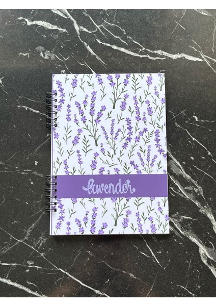 Lavanta Desenli 50 Sayfa Not Defteri 1 Sayfa Stickerlı