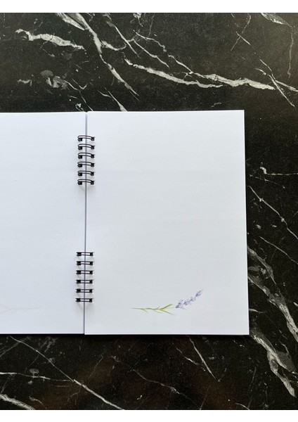 Lavanta Desenli 50 Sayfa Not Defteri 1 Sayfa Stickerlı modelleri