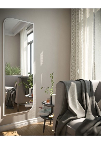 Beyaz oval dekoratif boy aynası 40x120 cm şık ve estetik tasarım fiyatları