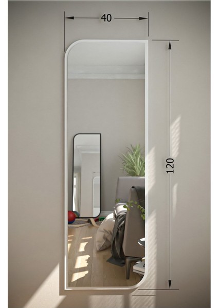 Beyaz oval dekoratif boy aynası 40x120 cm şık ve estetik tasarım fırsatları