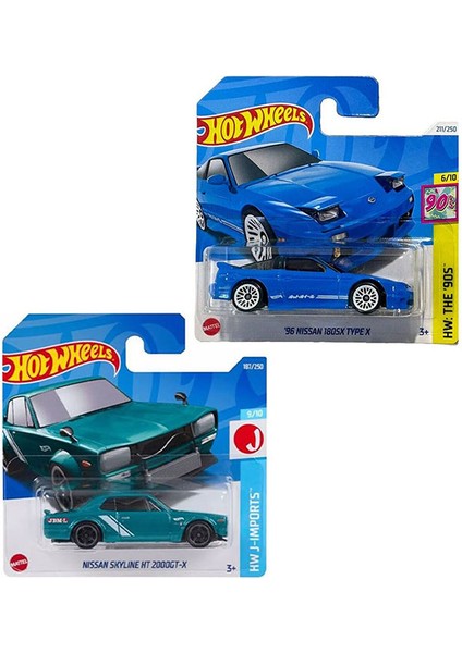 2 Araç Hot Wheels Set - Nissan Skyline Ht 2000GT-X & '96 Nissan 180SX Type x (1/64)