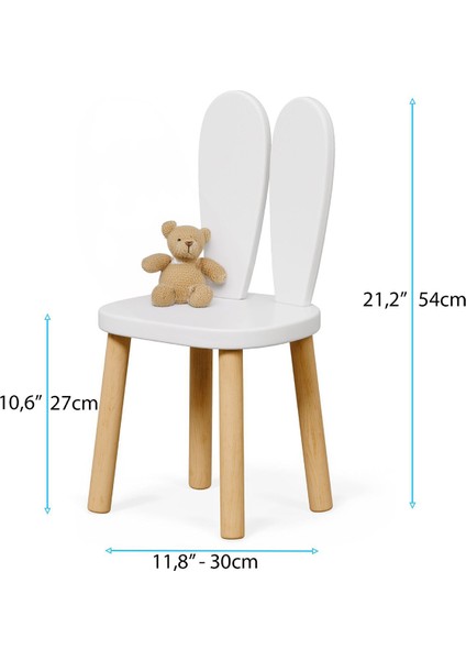 Naturel Tek Sandalyeli Masa Set Beyaz