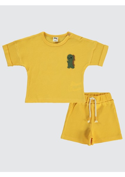 Erkek Bebek Şortlu Takım 6-18 Ay Soft Sarı