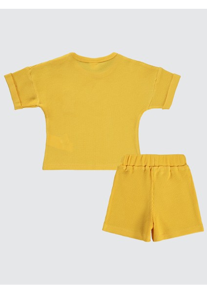Erkek Bebek Şortlu Takım 6-18 Ay Soft Sarı
