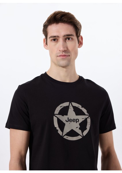 Bisiklet Yaka Baskılı Siyah Erkek T-Shirt J5SM-TST7378 modelleri