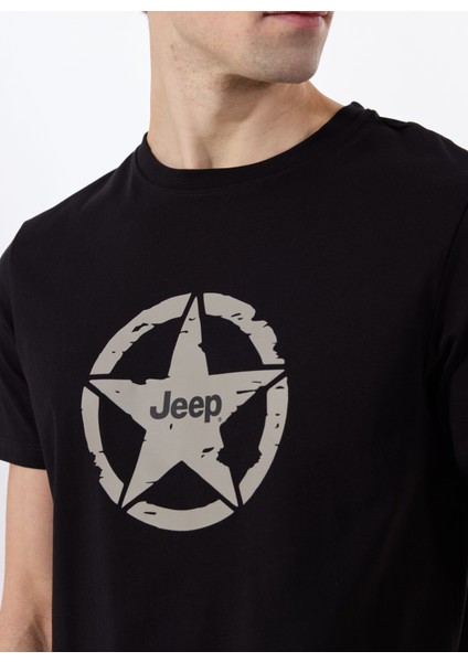 Bisiklet Yaka Baskılı Siyah Erkek T-Shirt J5SM-TST7378 fırsatları