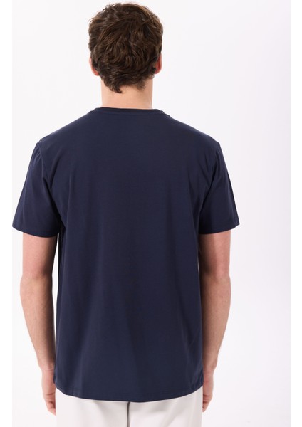 Bisiklet Yaka Baskılı Lacivert Erkek T-Shirt J5SM-TST7350 indirimleri