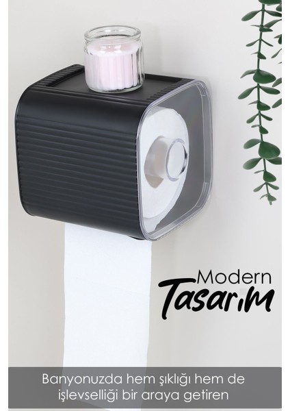 Pratik Siyah Kapalı Tuvalet Kağıtlığı, Raflı, Şık ve Dayanıklı Plastik Tasarım fırsatları