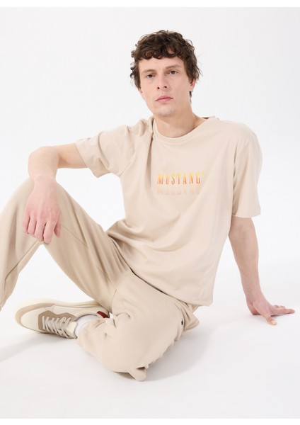 Bisiklet Yaka Baskılı Bej Erkek T-Shirt M5SM-TST1426 fiyatları