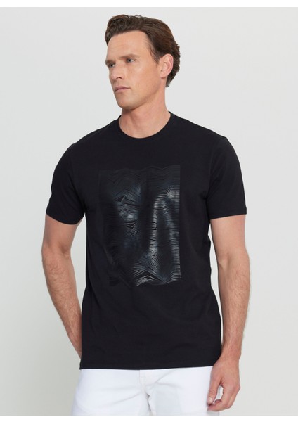 Bisiklet Yaka Baskılı Siyah Erkek T-Shirt ACE091252408_SYH fiyatları