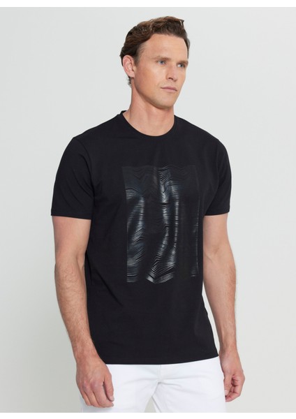 Bisiklet Yaka Baskılı Siyah Erkek T-Shirt ACE091252408_SYH modelleri