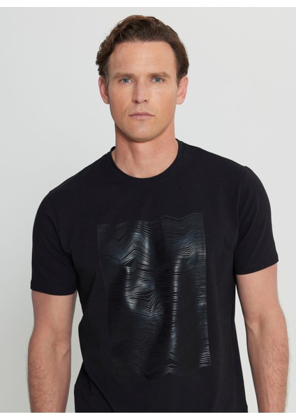 Bisiklet Yaka Baskılı Siyah Erkek T-Shirt ACE091252408_SYH fırsatları