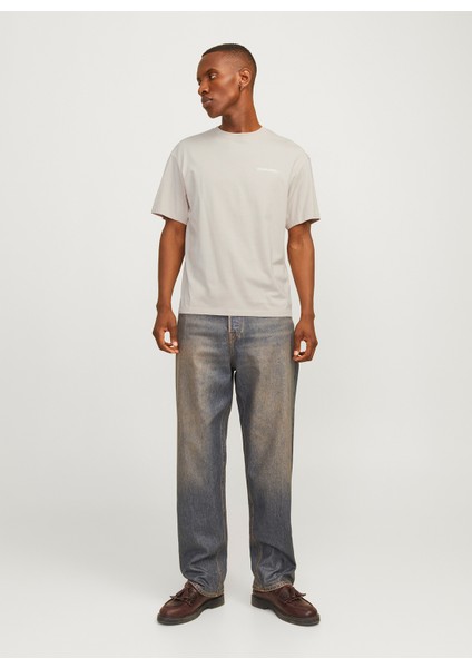 Bisiklet Yaka Bej Erkek T-Shirt 12256589_JJELEGACY Tee Ss O-Neck No