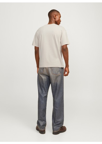 Bisiklet Yaka Bej Erkek T-Shirt 12256589_JJELEGACY Tee Ss O-Neck No