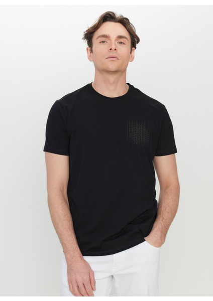 Bisiklet Yaka Baskılı Siyah Erkek T-Shirt ACE091252074_SYH modelleri
