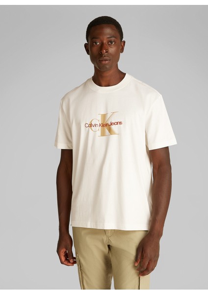 Kırık Beyaz Erkek T-Shirt J30J327471YAS Monologo Shıft Tee fiyatları