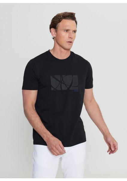 Bisiklet Yaka Baskılı Siyah Erkek T-Shirt ACE091252068_SYH modelleri